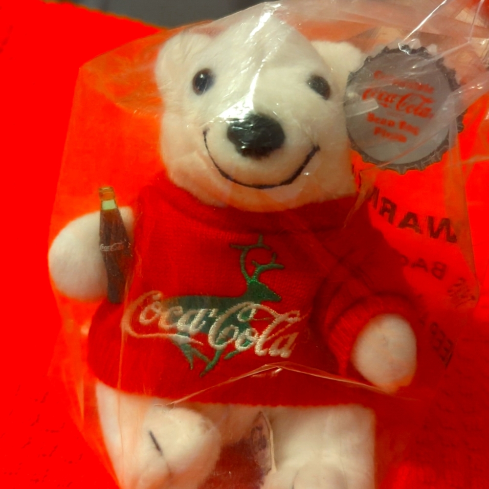$ Coca cola White Bear with coke bottle.  New in package
